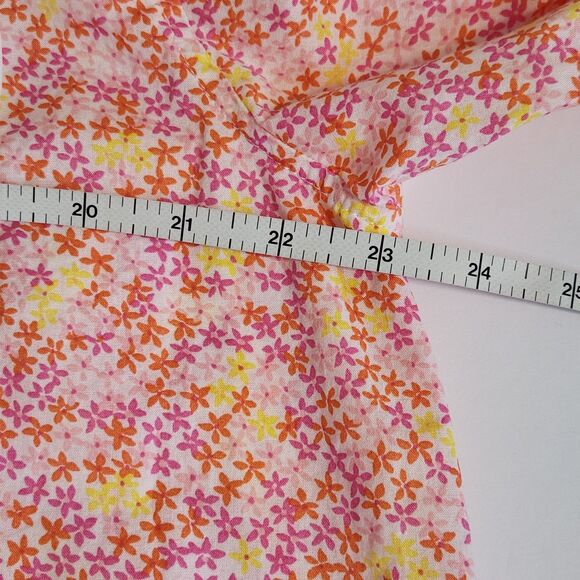 Victorias Secret Pajama Top Womens Large Button Down Pink Ditsy Floral Polka Dot - Picture 9 of 10